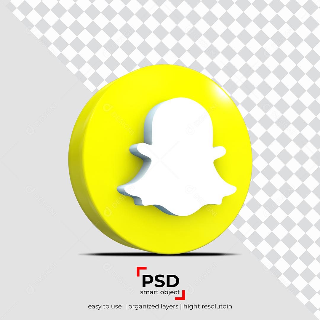 Ícone 3D Snapchat Para Composição PSD