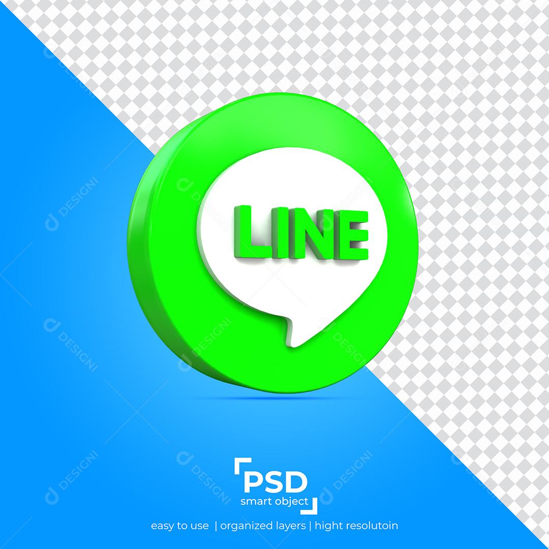Ícone 3D Line Para Composição PSD