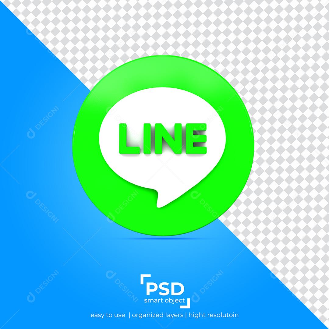 Elemento 3D Line Para Composição PSD