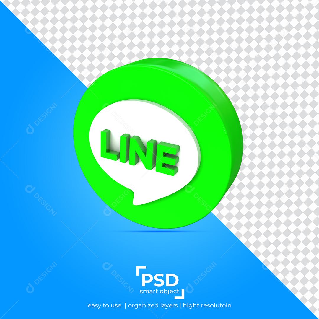 Line Verde Ícone 3D  Para Composição PSD