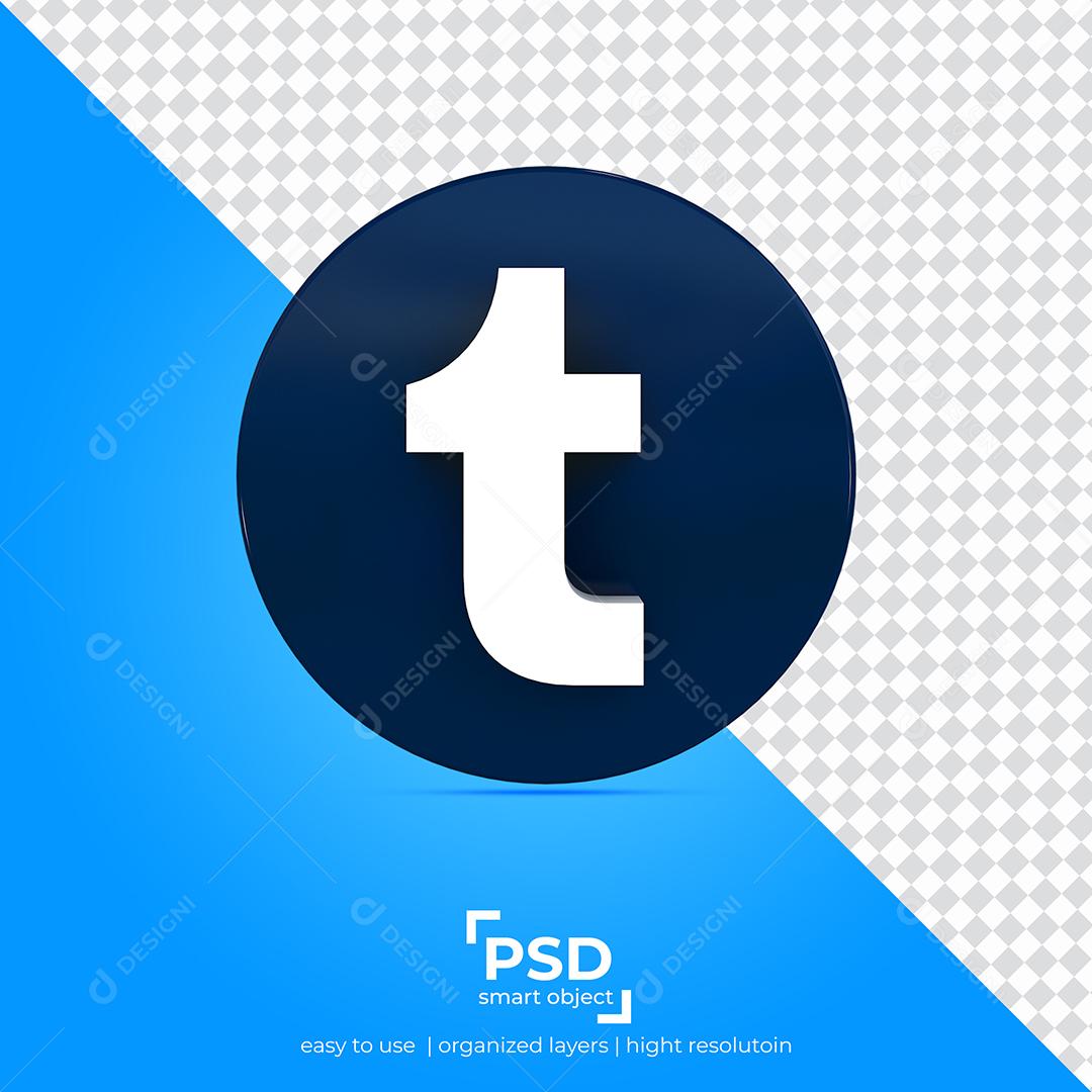 Tumblr Ícone 3D Para Composição PSD