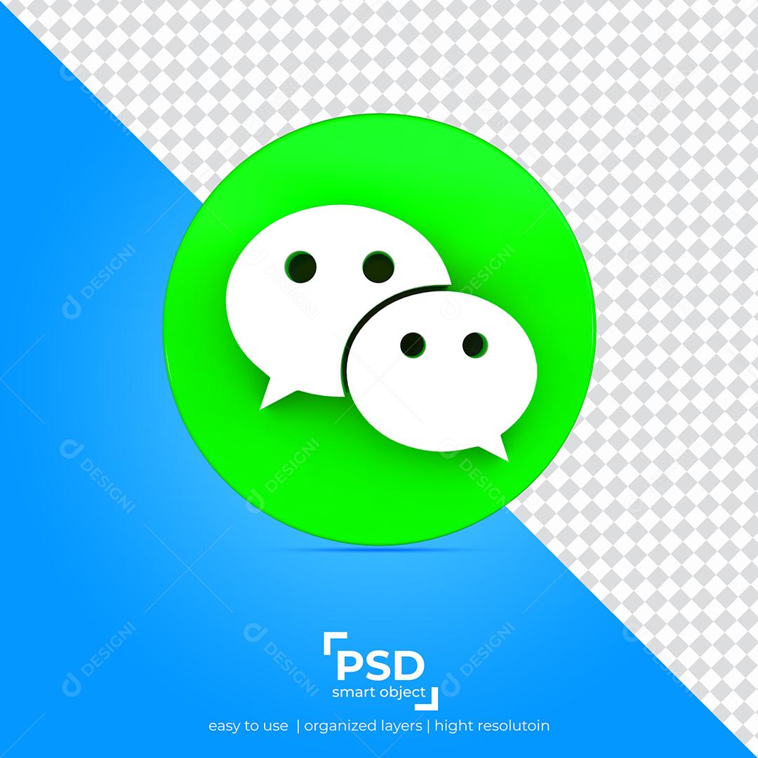 Bate Papo Verde Ícone 3D Para Composição PSD