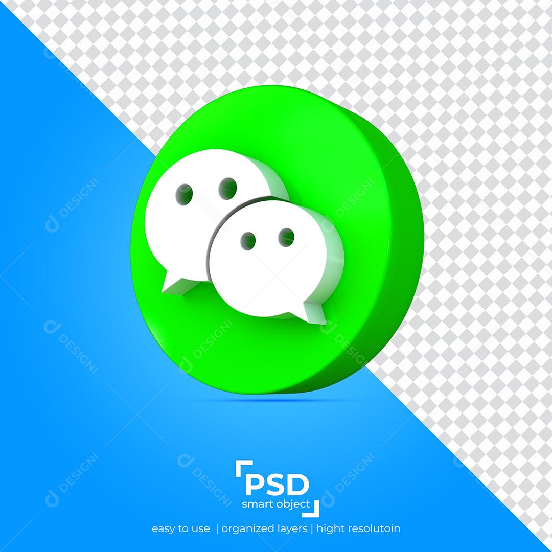 Bate Papo Verde Ícone 3D Para Composição PSD