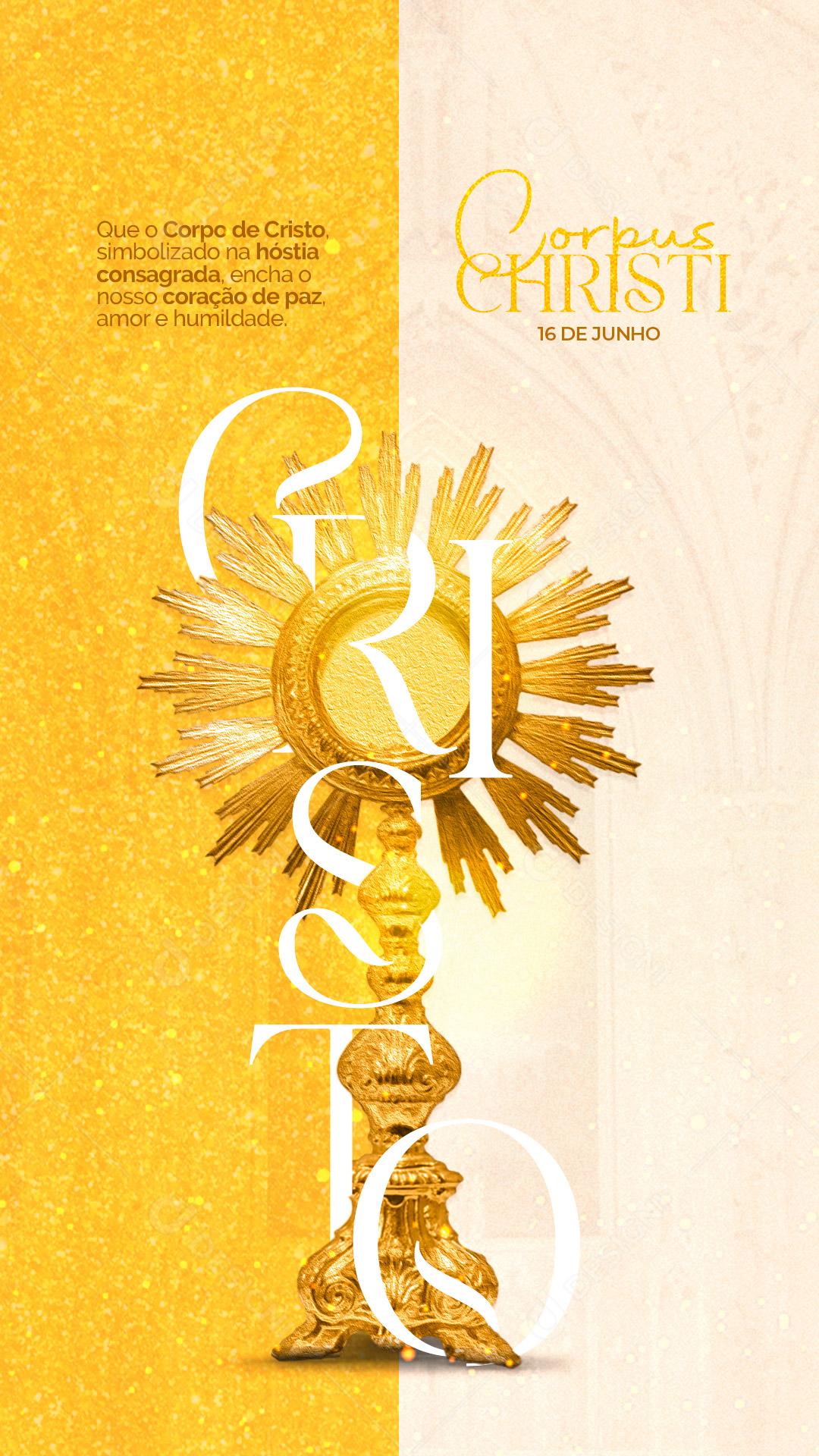 Story Corpus Christi a Eucaristia é Fonte e Ápice de toda a Vida Social Media PSD Editável