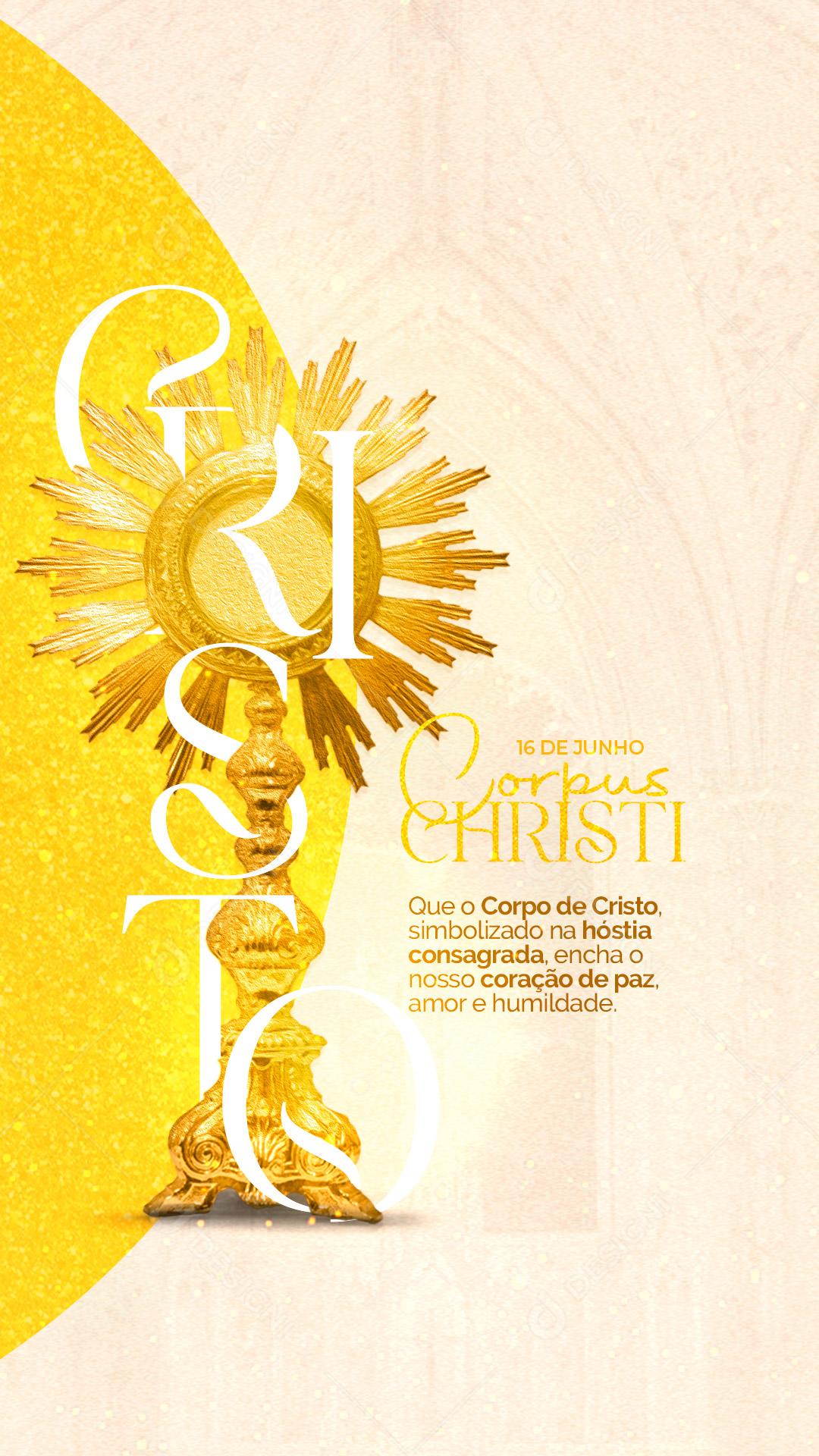 Story Corpus Christi 16 de Junho Eucaristia Social Media PSD Editável