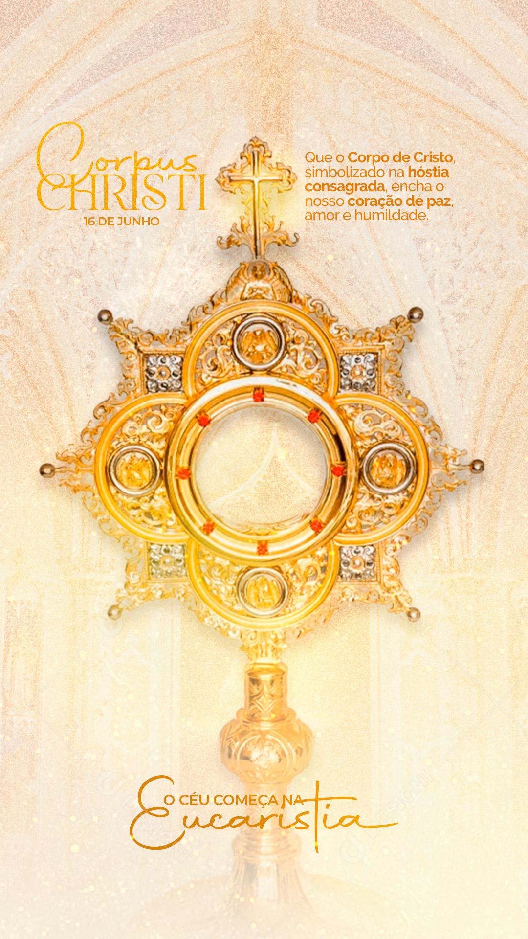 Story Corpus Christi 16 de Junho Eucaristia Social Media PSD Editável
