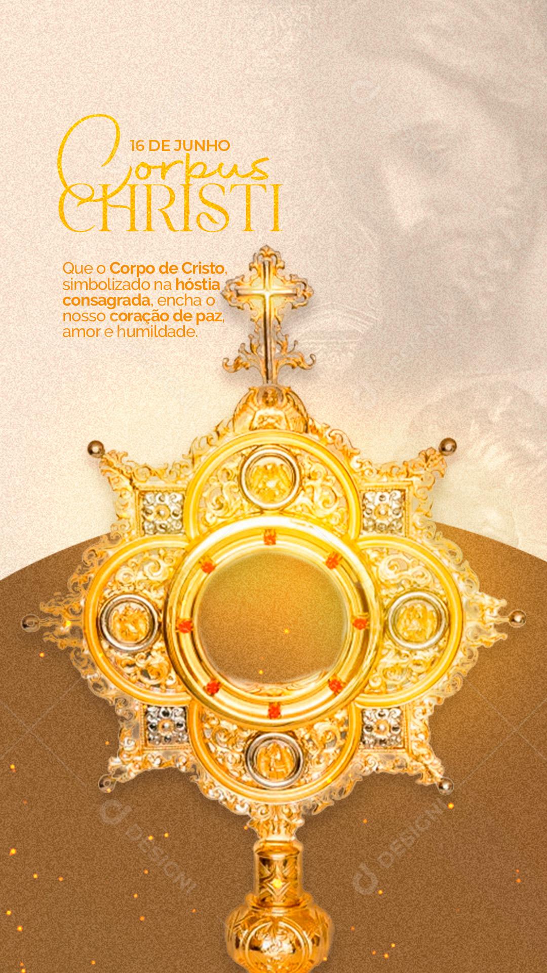 Story Corpus Christi a Eucaristia é Fonte e Ápice de toda a Vida Social Media PSD Editável