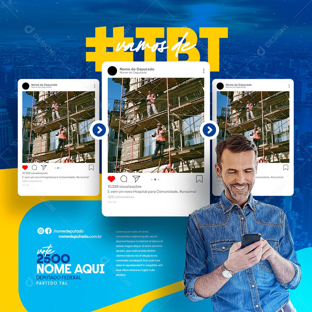 Social Media Vamos de TBT Política PSD Editável