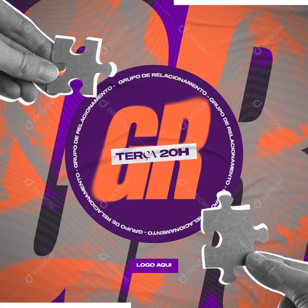 Social Media Grupo do Relacionamento Terça 20H Igrejas PSD Editável