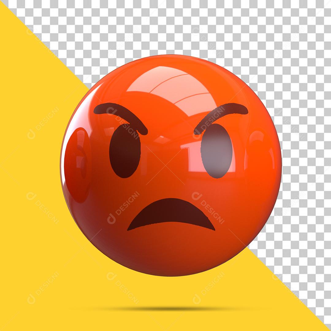 Emoji 3D Reação Raiva Elemento Para Composição PSD
