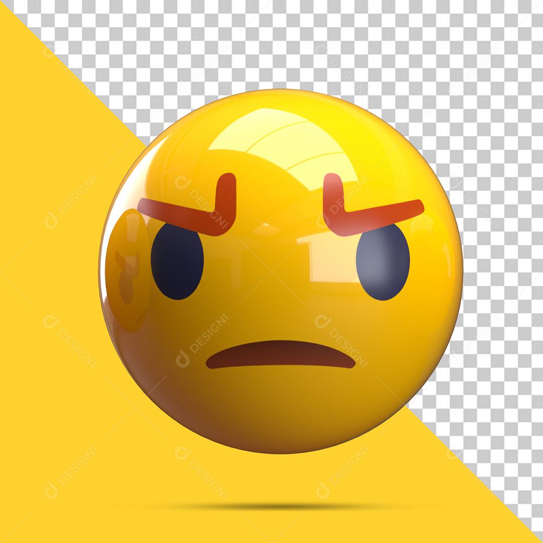 Emoji 3D Reação Bravo Elemento Para Composição PSD