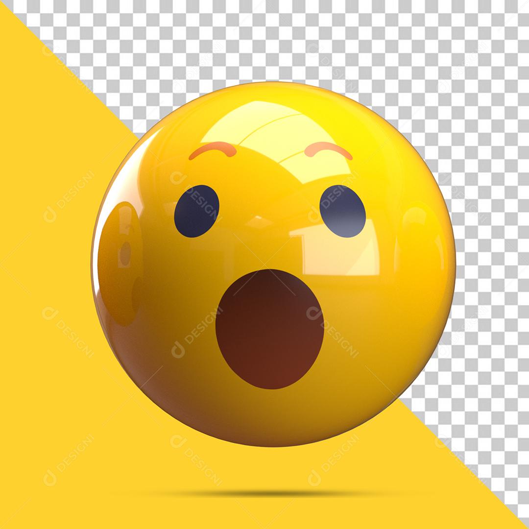 Emoji 3D Reação Surpreso Elemento Para Composição PSD
