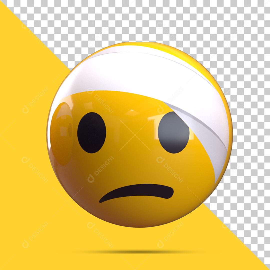 Emoji 3D Machucado Elemento Para Composição PSD