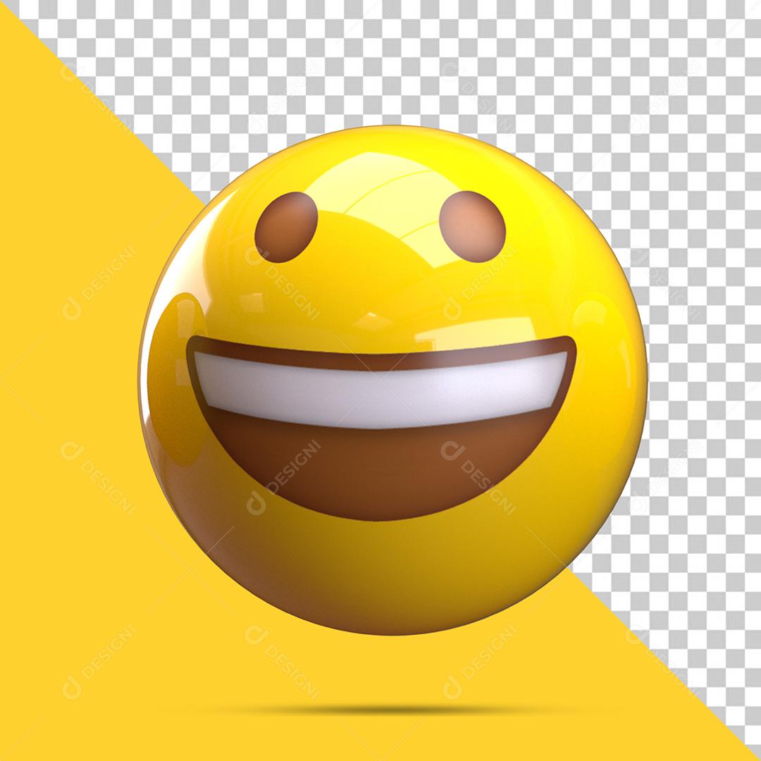 Emoji 3D Reação Alegre Elemento Para Composição PSD