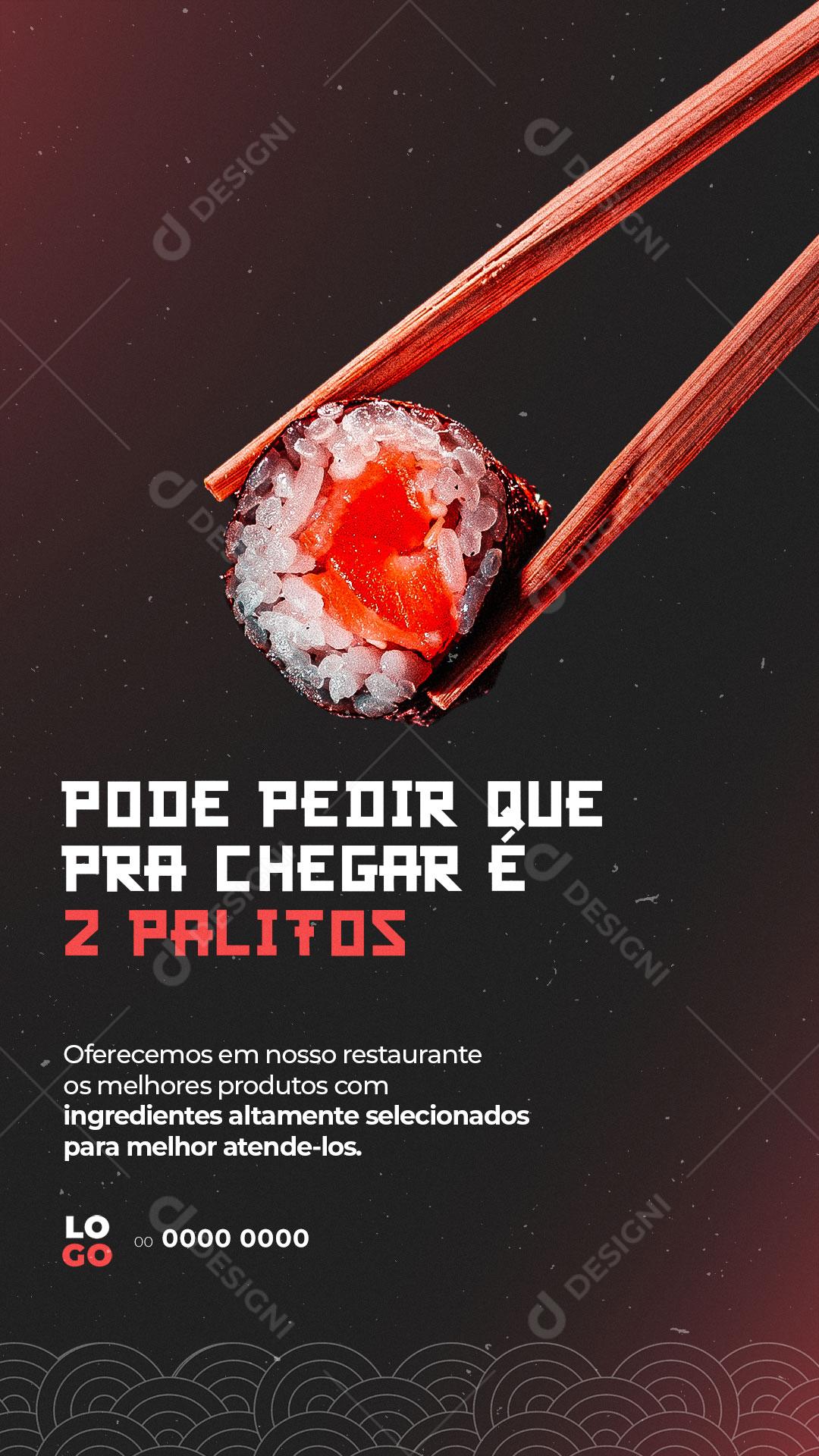 Restaurante Comida Japonesa Social Media PSD Editável
