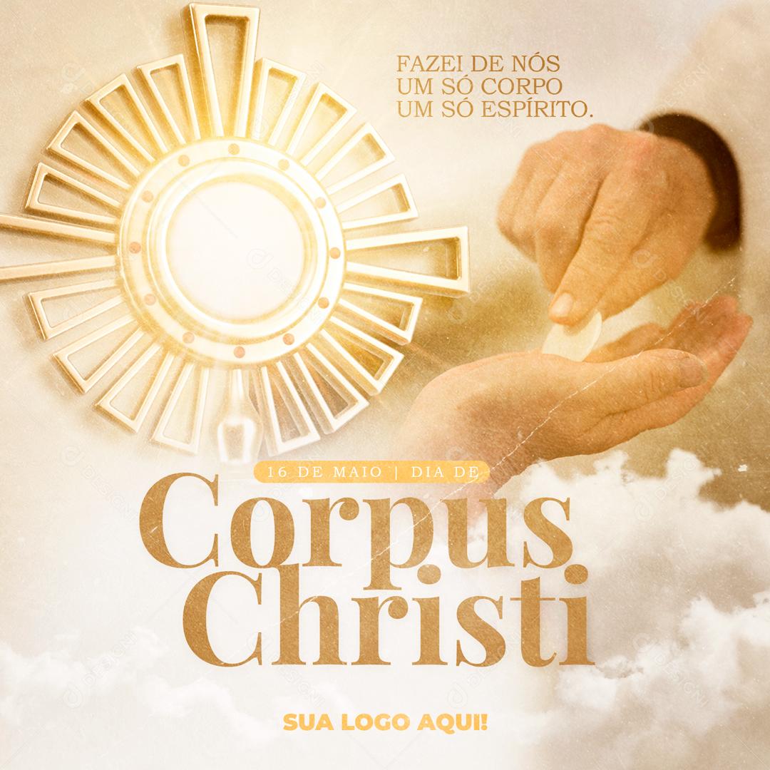 Dia De Corpus Christi 16 De Junho Data Comemorativa Social Media PSD Editável