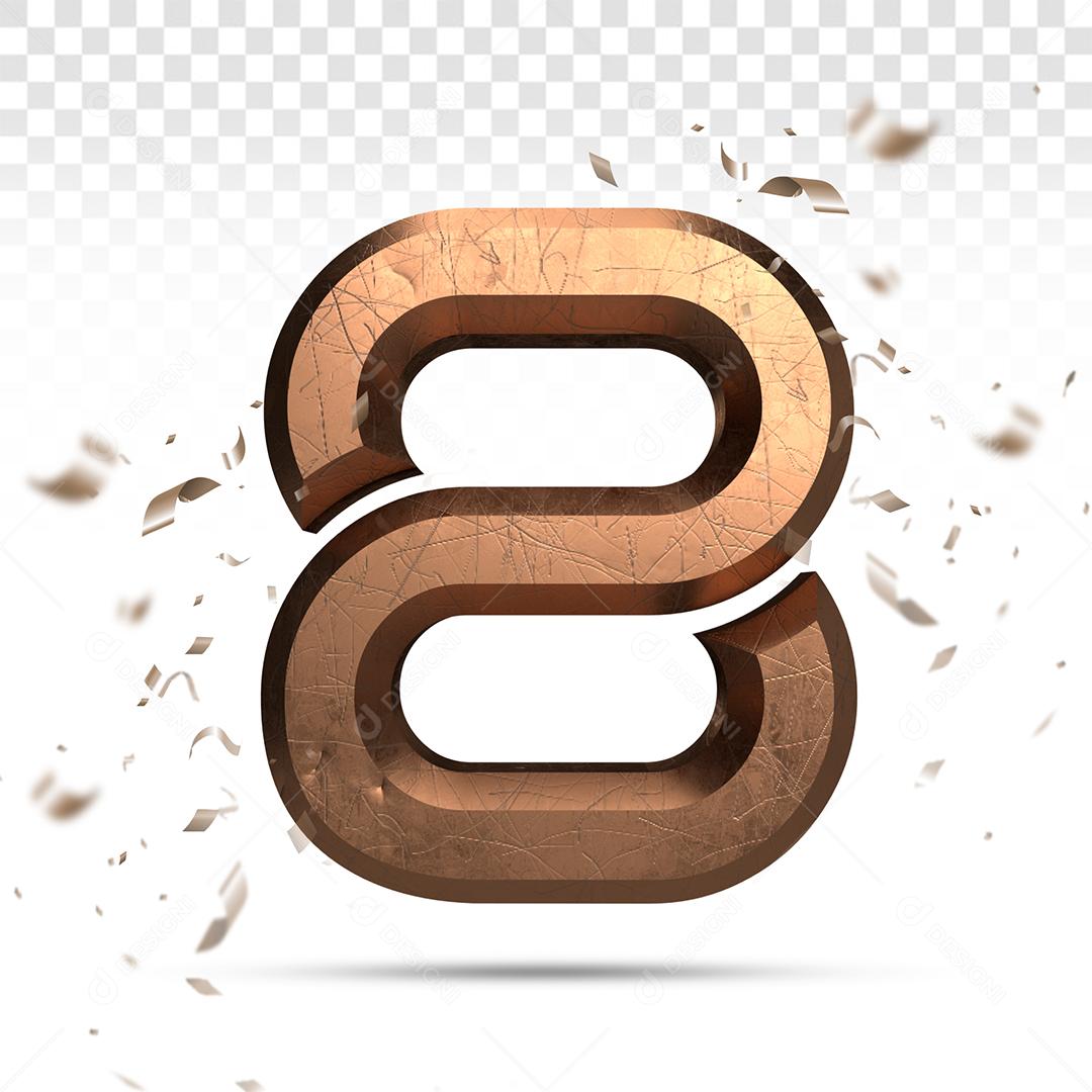 3D Number 8 Copper For Composition PSD