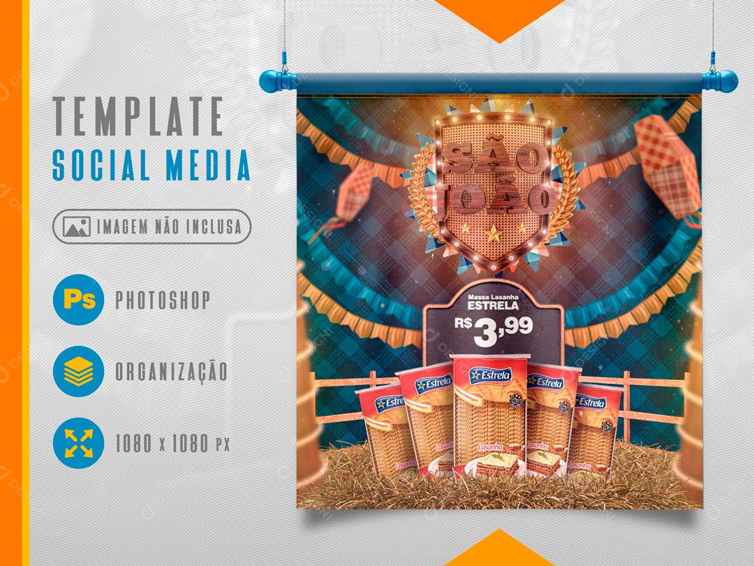 Social Media Promoção São João Produtos PSD Editável