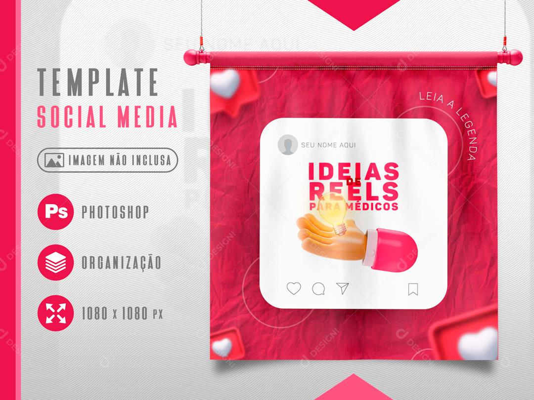 Social Media Ideias Para Reels Para Médicos Social Media PSD Editável