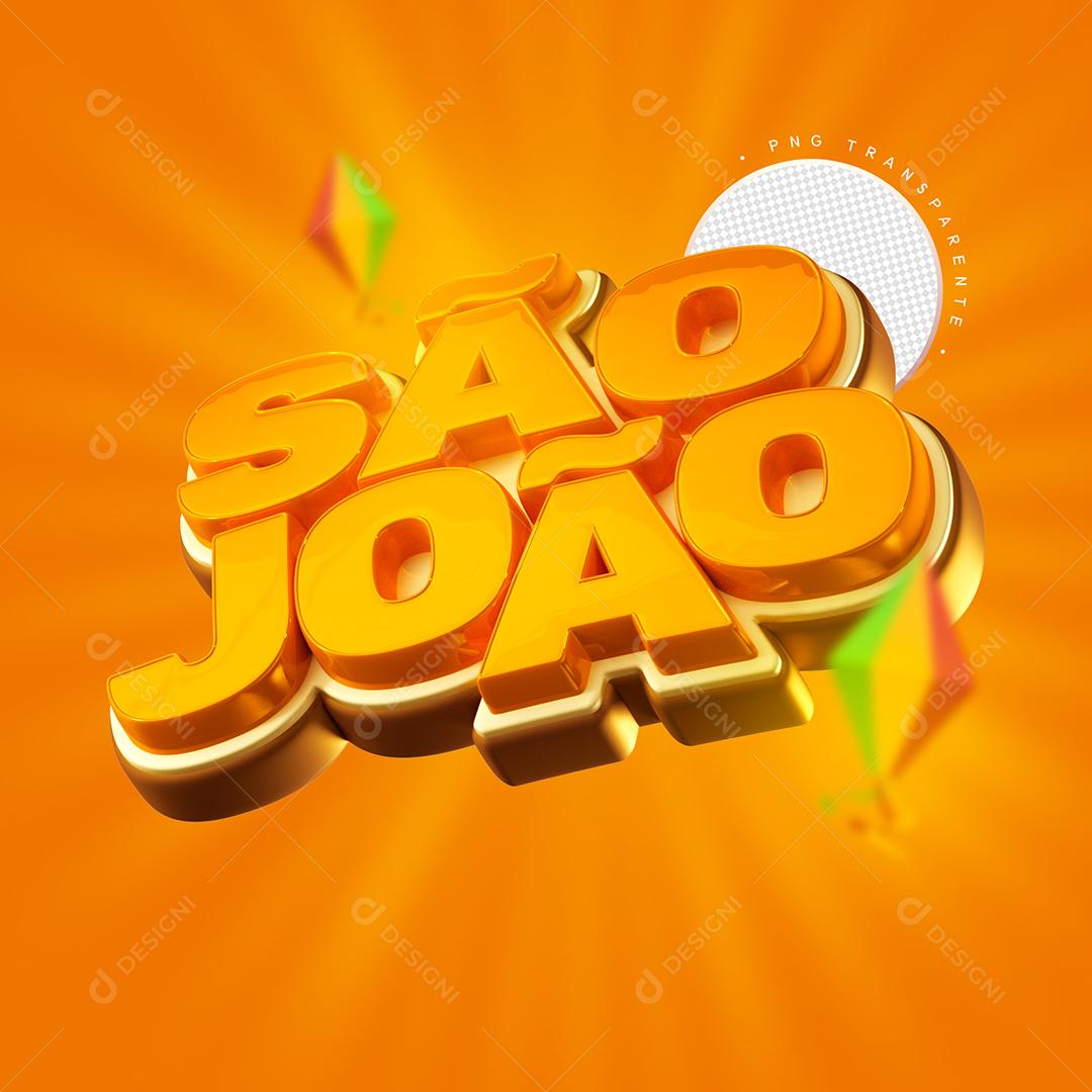 São João Laranjado  Selo 3D Para Composição PSD