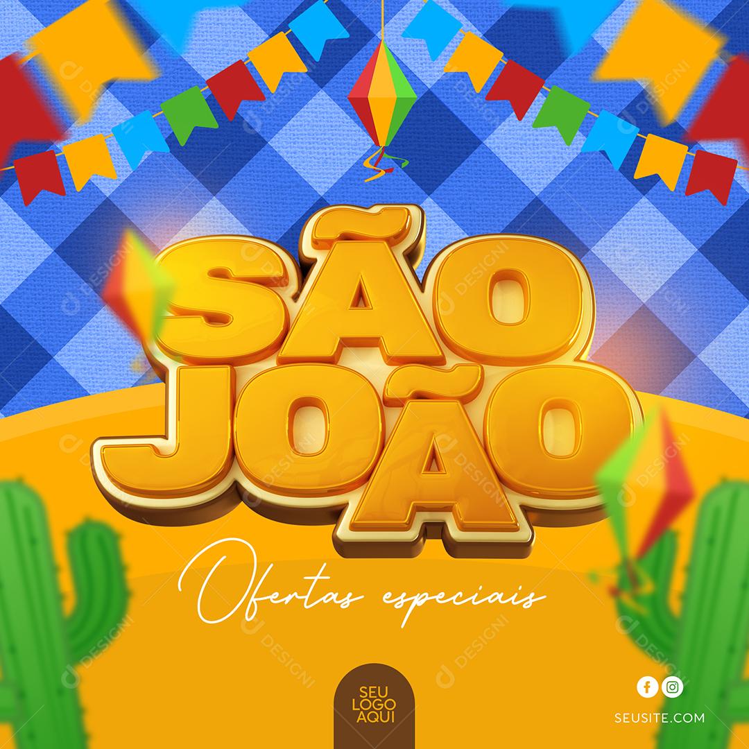Selo 3D São João Ofertas Especiais para Composição PSD