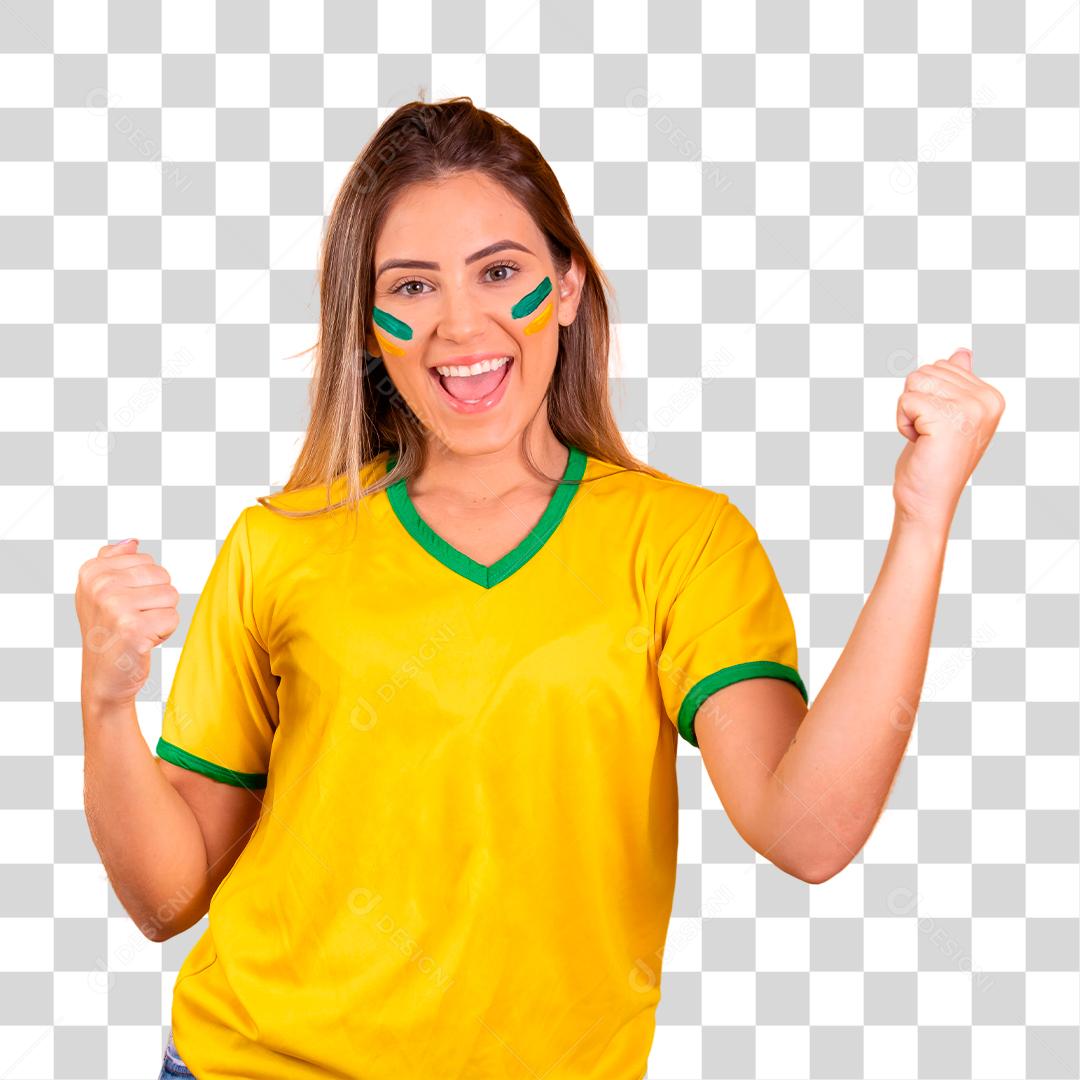 Mulher jovem torcedora brasileira