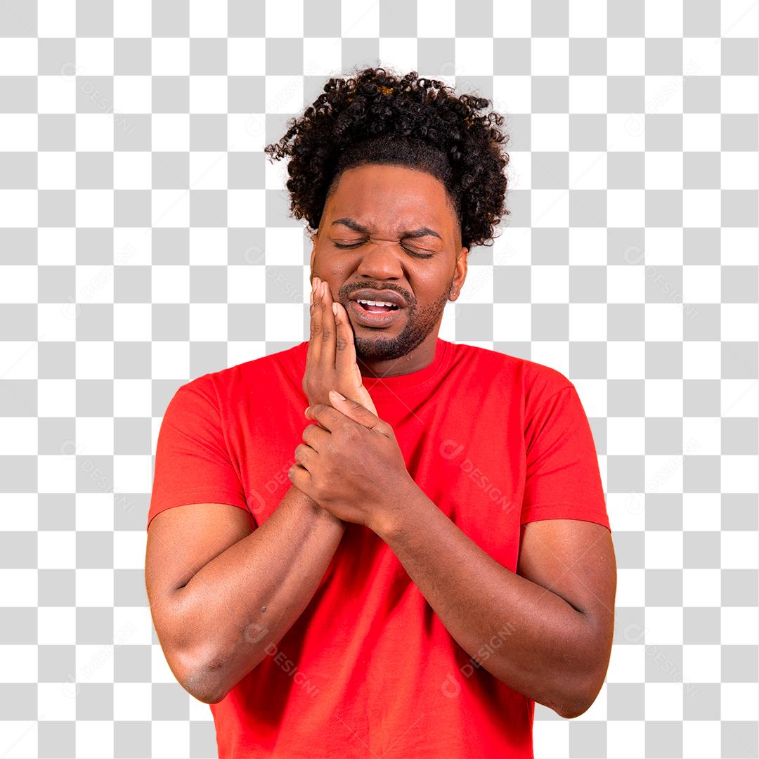 Homem moreno reclamando de dores na mão