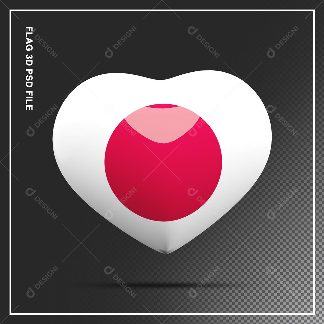 Coração do Japão 3D Elemento para Composição PSD