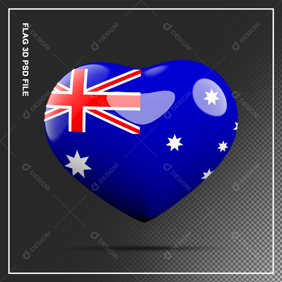 Coração da Austrália 3D Elemento para Composição PSD