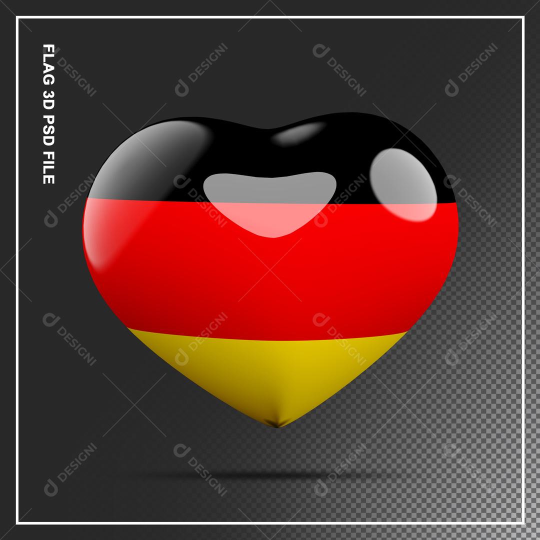Coração da Alemanha 3D Elemento para Composição PSD