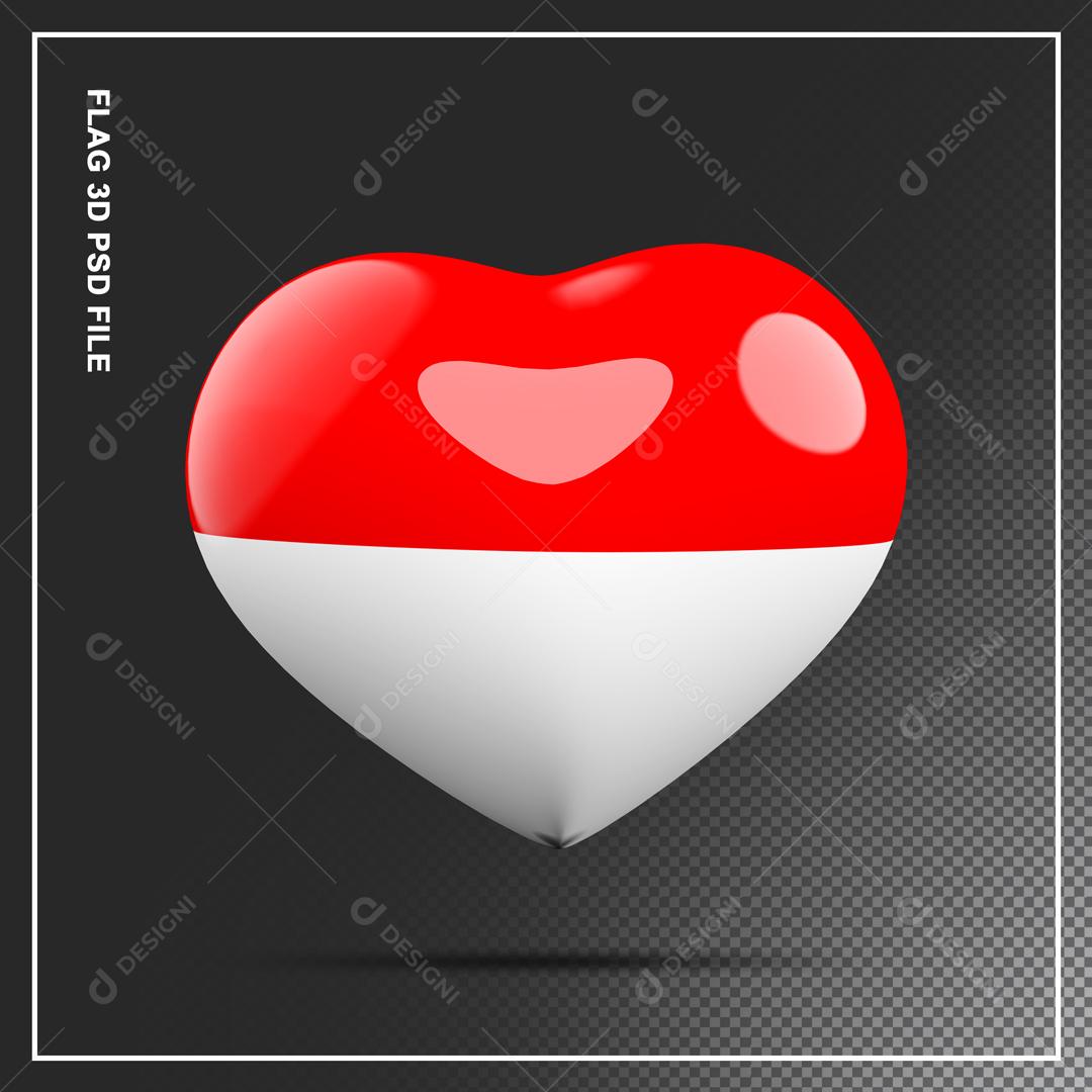 Coração da Mônaco 3D Elemento para Composição PSD