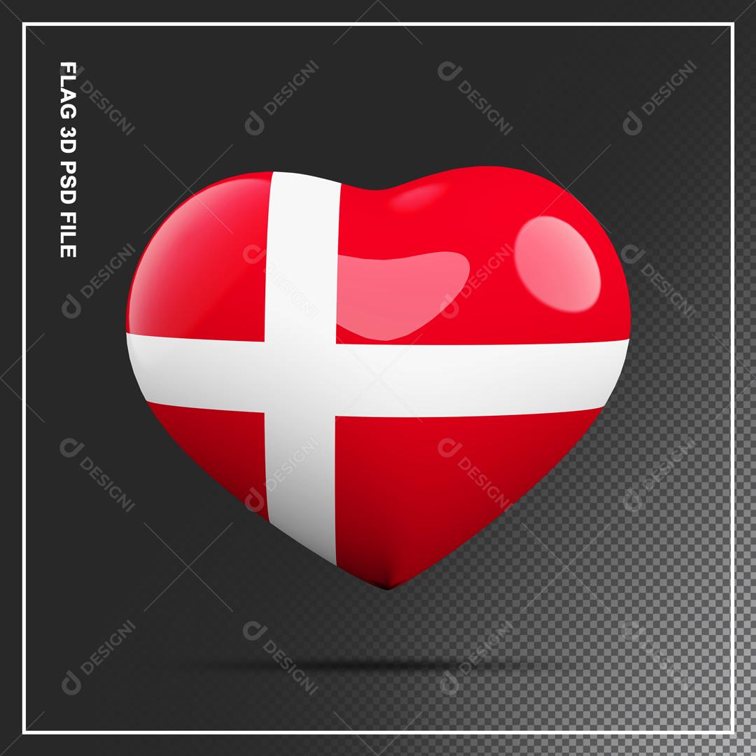 Coração da Suíça 3D Elemento para Composição PSD