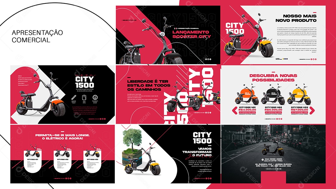 Apresentação Comercial Lançamento Scooter City PSD Editável