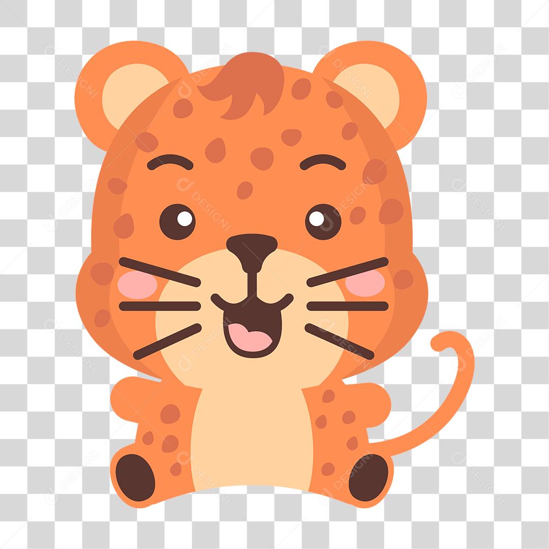 Desenho de filhote de Onça-pintada PNG Transparente