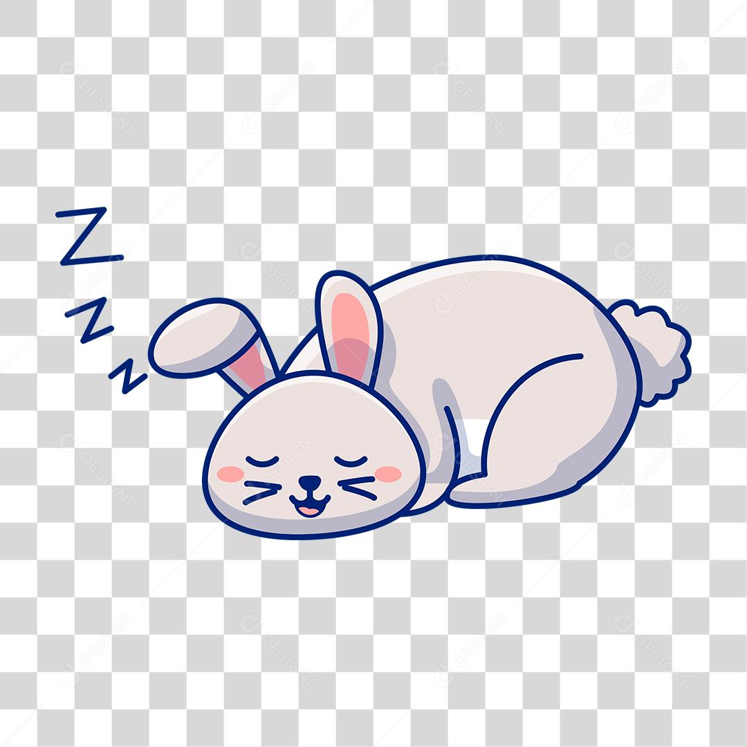 Desenho de filhote de coelho dormindo PNG Transparente