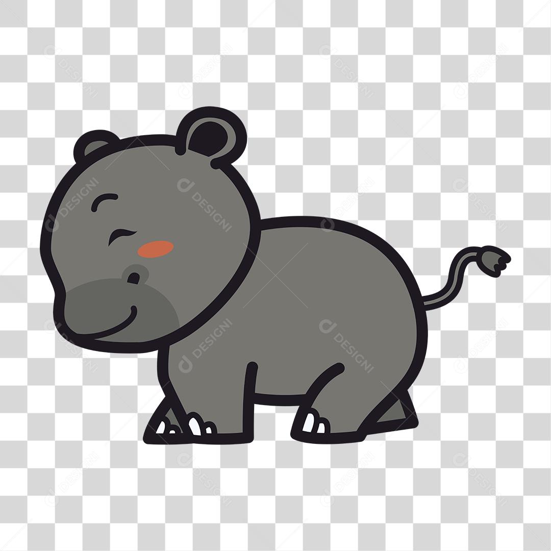 Desenho de filhote de rinoceronte PNG Transparente