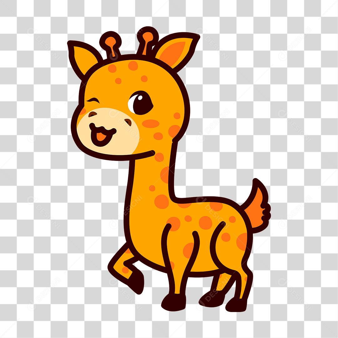 Desenho de filhotes animal girafa