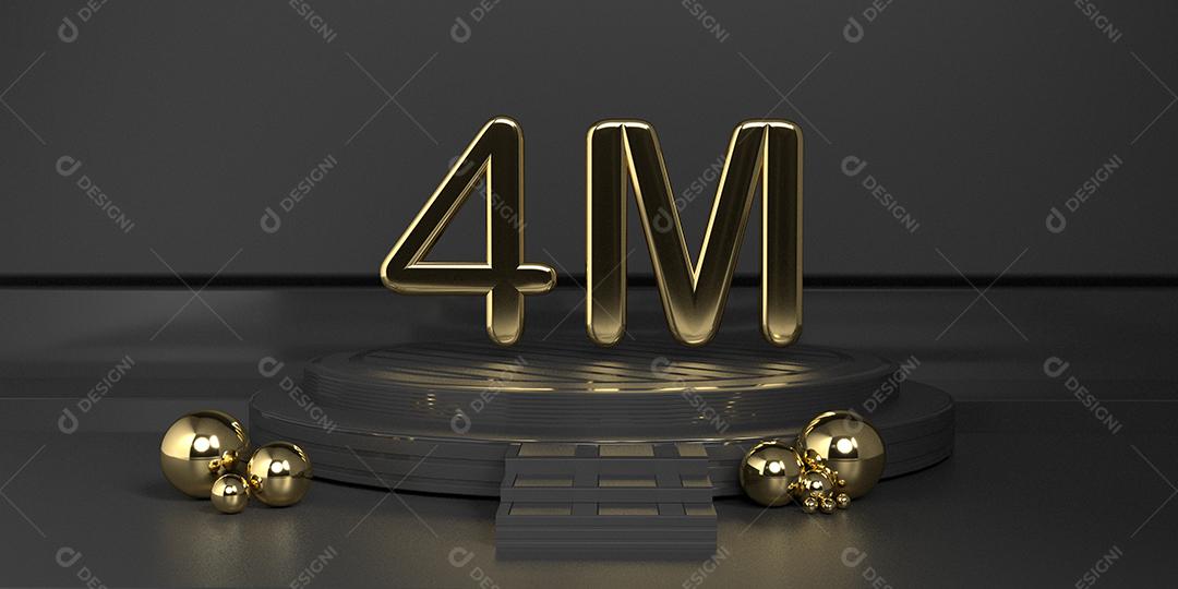 Background  4 Milhões de Seguidores fundo Cinza PSD