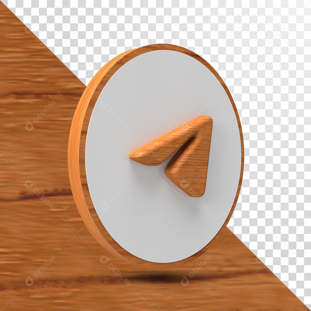 Telegram Ícone 3D Para Composição PSD