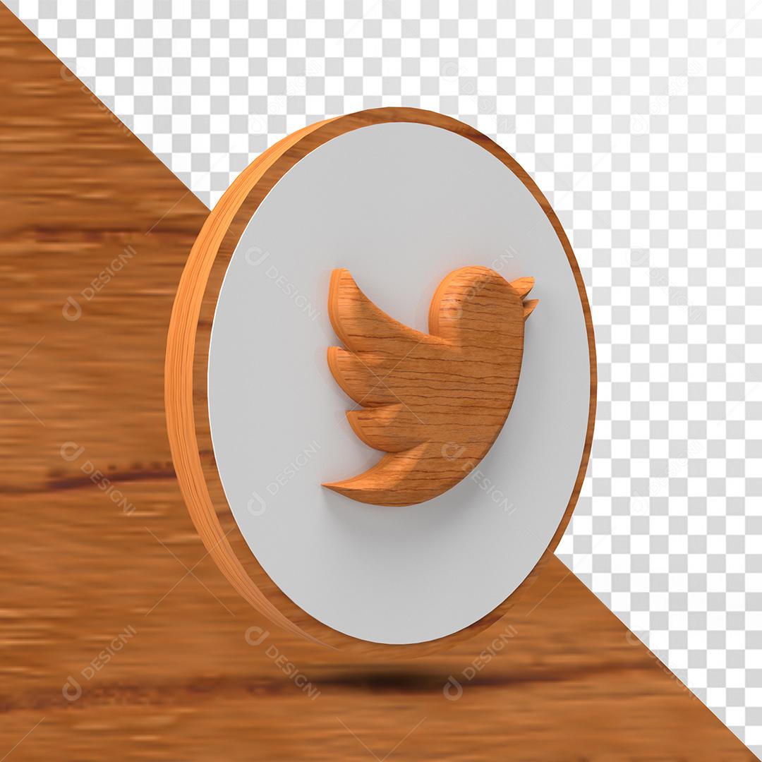 Twitter Ícone 3D Para Composição PSD