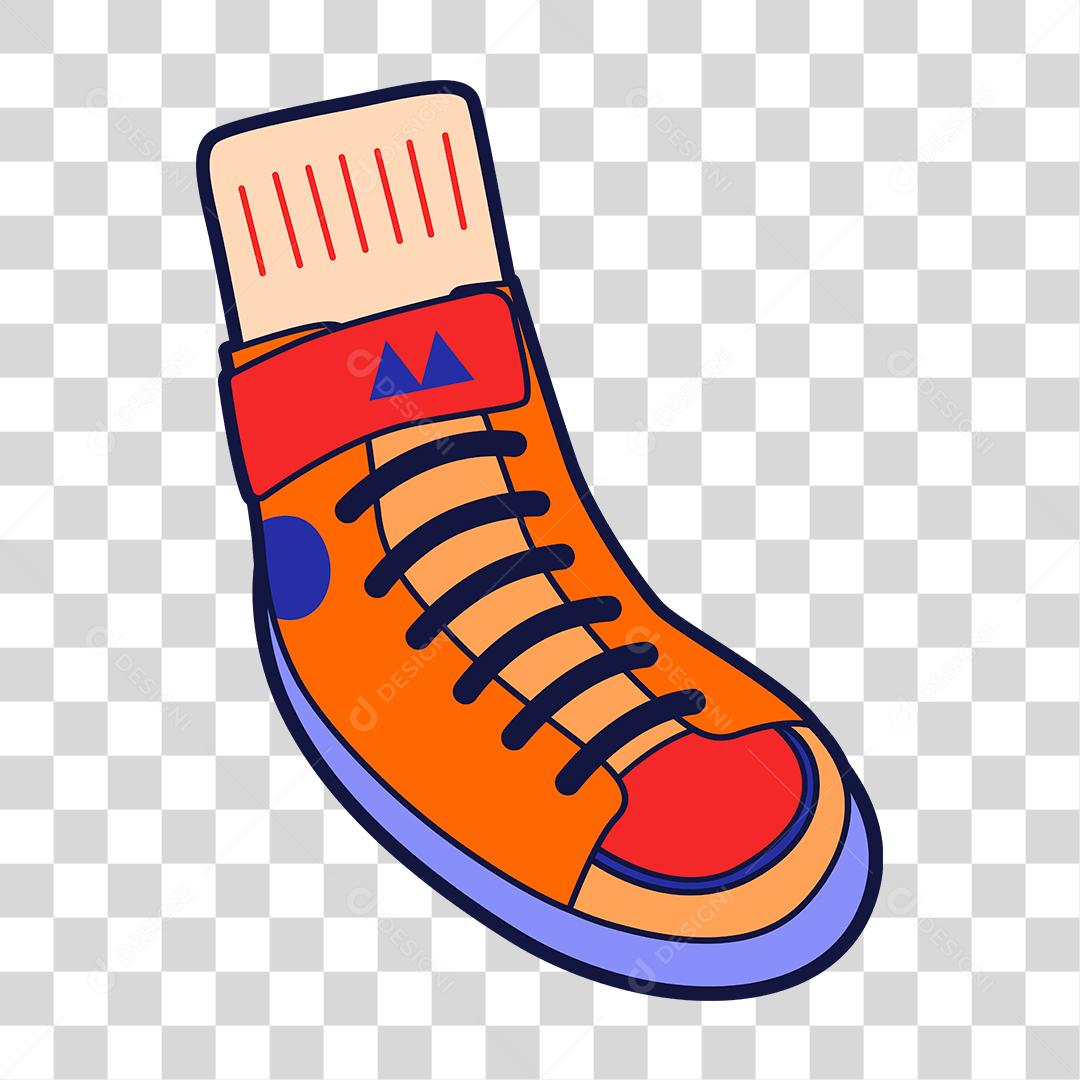 Desenho de tenis peça roupa