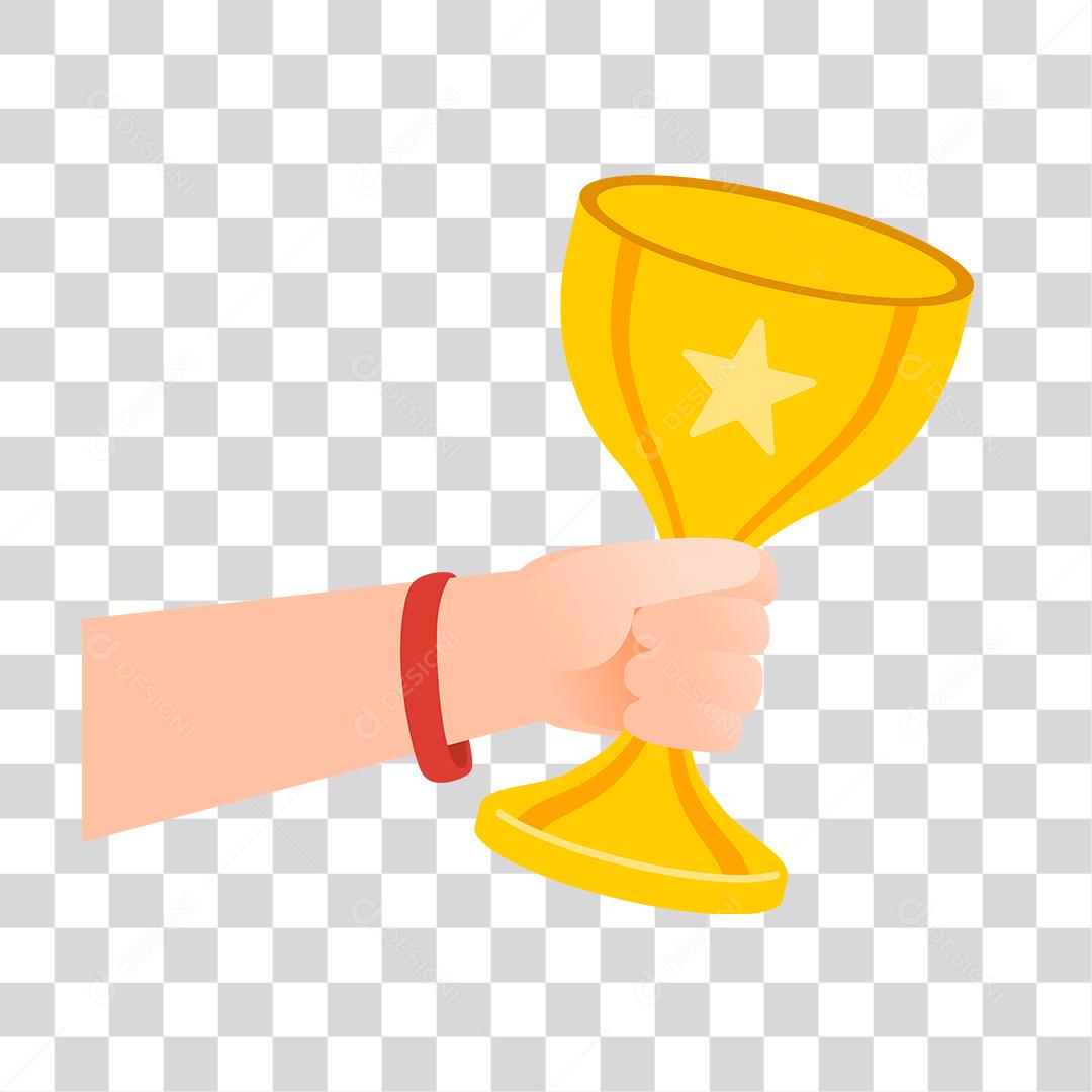 Desenhos de Mãos de pessoas segurando trofeu premios