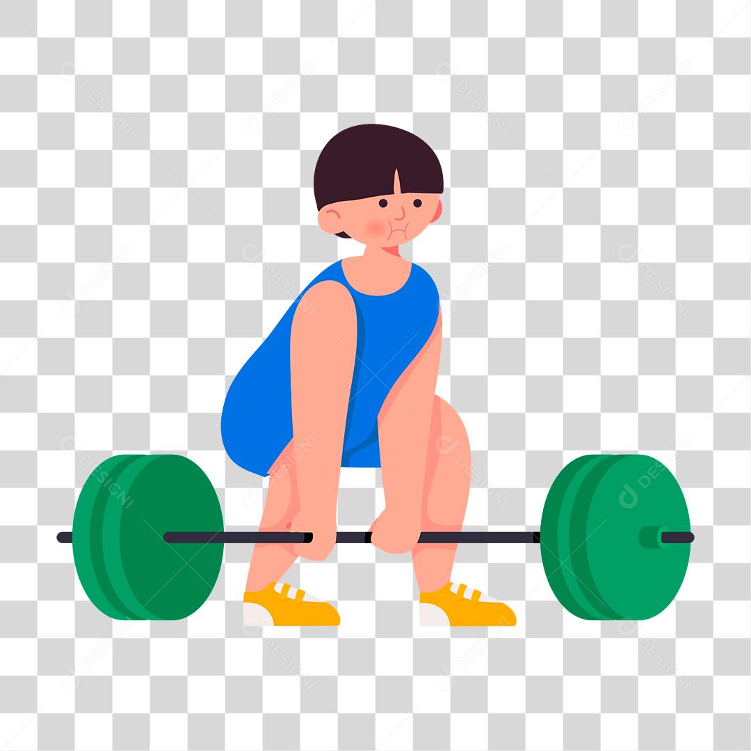 Desenho homem malhando sobre academia