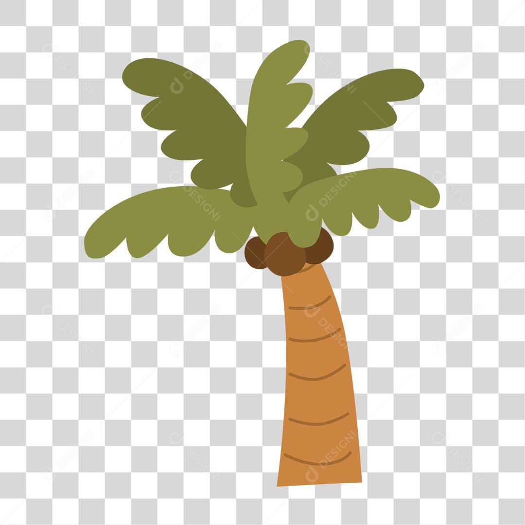 Desenho coqueiro arvore de coco praia
