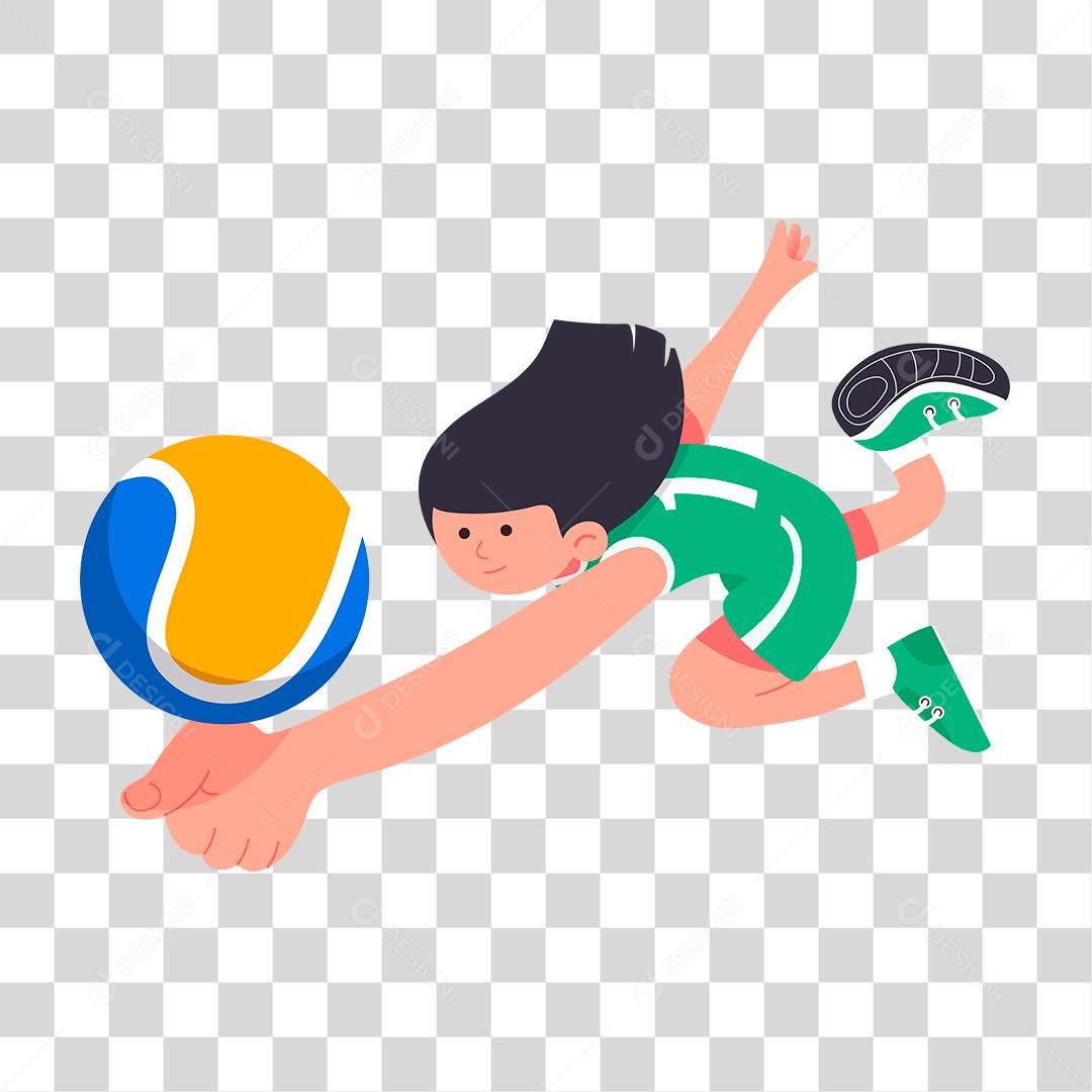 Desenho de pessoa jogando volei