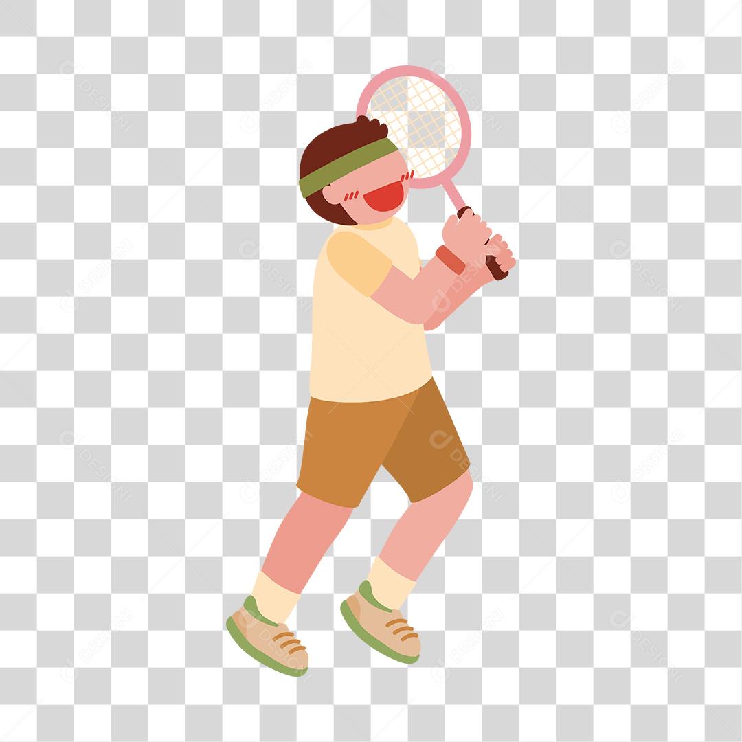 Desenho de homem jogando tenis esporte