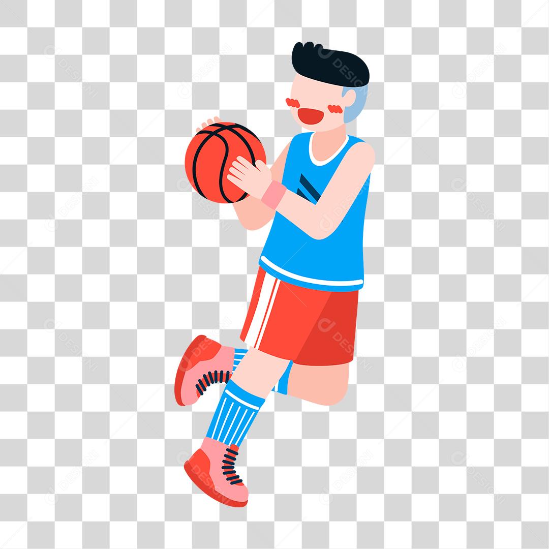 Desenho de homem jogando basquete esporte