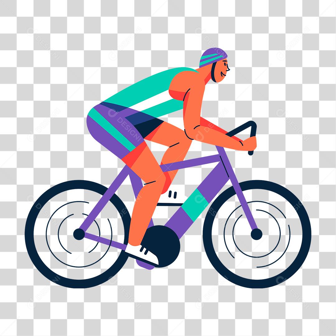 Desenho de homem ciclista