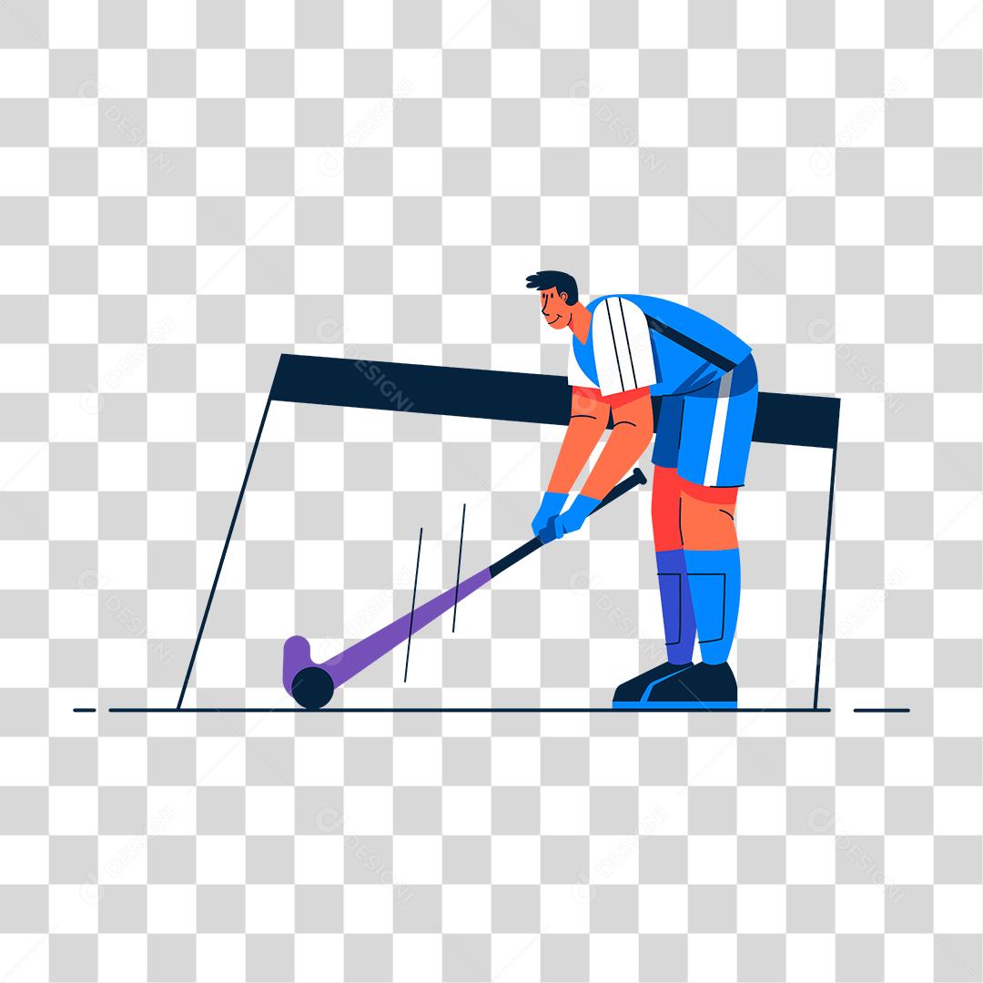 Desenho de homem praticando esporte golf bola taco