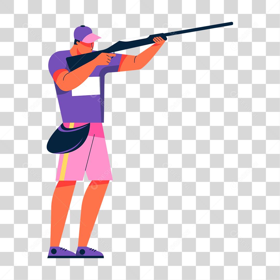 Desenho de homem atirando arma de fogo